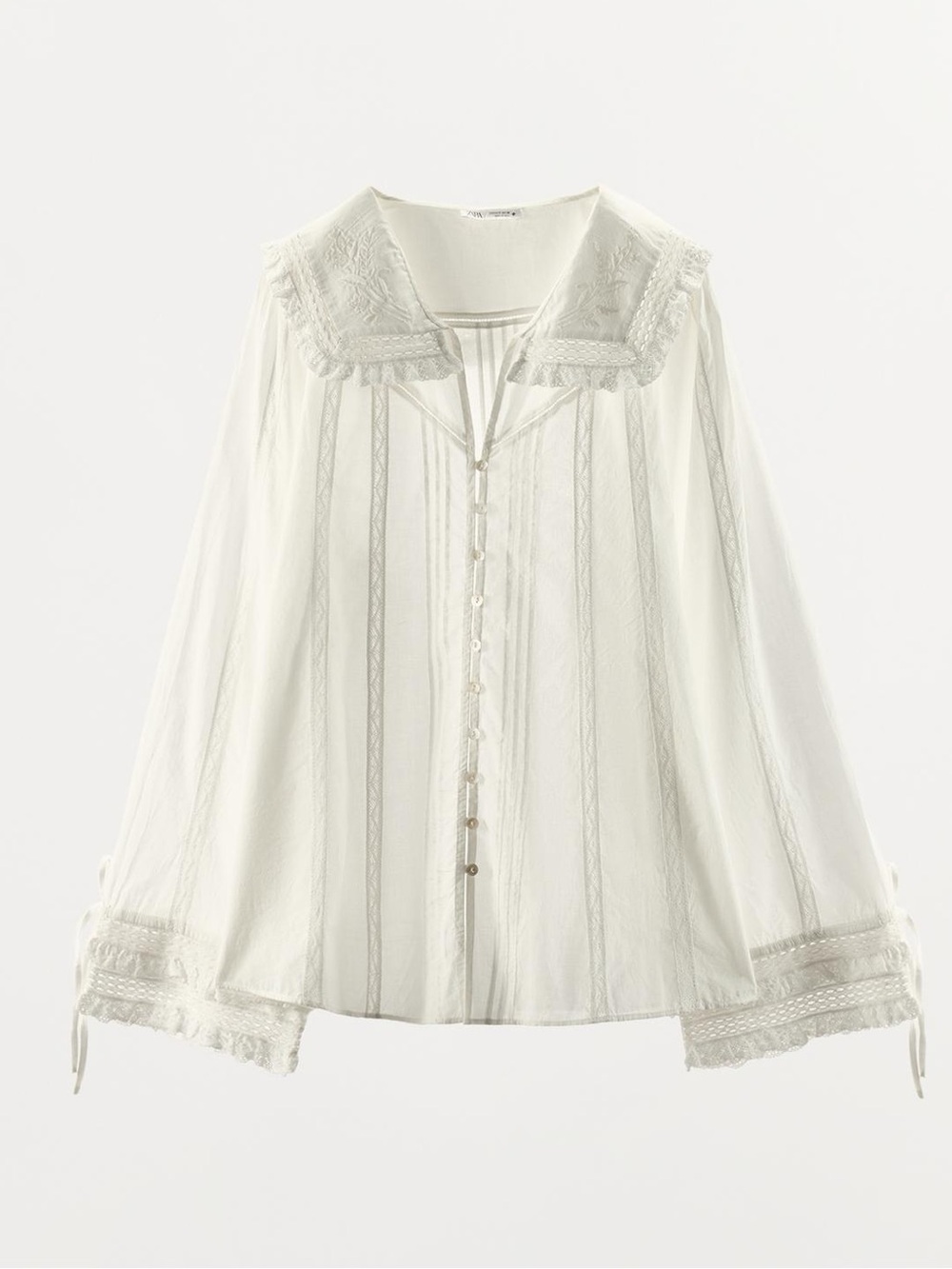 100% COTTON EMBROIDERED LACE BLOUSE 5416/102/251